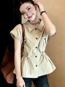 AIYITI | Stylish Durable Short Sleeve Shirt Slimming Tummy Concealing 2026 New