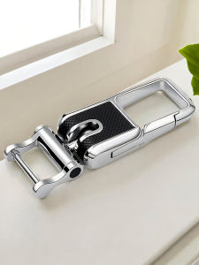 High-End Mens Car Keychain: Durable Zinc Alloy Horse Hoof Shaped Anti-Lost Hanging Ornament for Vehicle Key Safety And Convenience