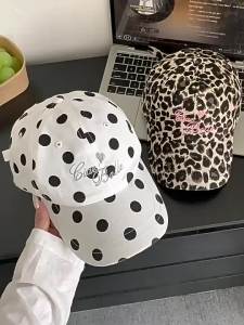 Women s Letter Embroidered Leopard Print Baseball Cap Millennial Style Protective For Spring Summer Autumn Winter