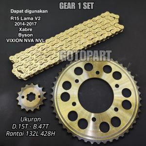 Gear Gir Set R15 old R15 v2 byson Xabre Vixion NVL/NVA girset Gearset gigi tarik model sss