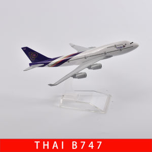 JASON TUTU 1/400 Scale Diecast Metal Thai Airways Boeing 747 Aircraft Model 16CM Miniature Authentic Collectible Gift