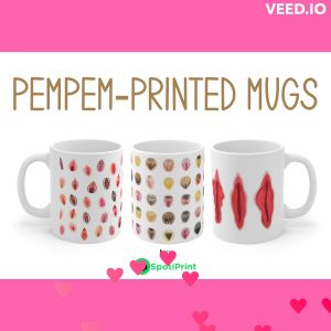 Pempem Mugs Vulva Vajayjay Mugs Naughty Mugs Funny Mug Kinky Collectible Novelty Adult Birthday Gift Bachelor naughty gift ideas White Ceramic Mug 11oz 1pc
