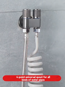 SUS 304 Stainless Steel Double Angle Valve Washing Machine Faucet 1/2 Inch Standard Outlet Triangle Valve