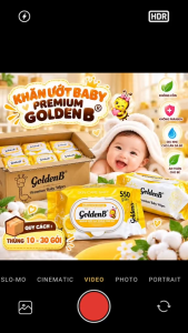 [combo 5-10 gói] Khăn Ướt Baby GOLDEN B Khổ Lớn 15*20cm Loại Cao Cấp cho da TRẺ NHỎ gói 550Gr