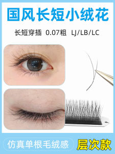 LC Wide Angle Small Furry Flower Baby Bend Long Short Fake Eyelashes Velvet Model for Beauty Salon Professional Use