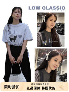 เสื้อยืดผู้หญิงแขนสั้นคอตตอนแท้หลวมๆ สไตล์คลาสสิก Nana เสื้อยืดลายหมาสำหรับฤดูร้อน สไตล์เกาหลี ลำลอง