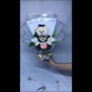 (READY BOUQUET) BUKET BONEKA WISUDA DAN SLOT UANG K 5 10 20 LEMBAR/BUKET KELULUSAN/BUKET WISUDA UANG
