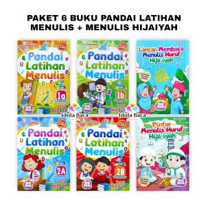 Paket 6 Buku Pandai Latihan Menulis 1a 1b 2a 2b + Menulis Hijaiyah 2 Buku (TAH)