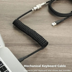 Mechanical Keyboard Coiled Cable Type C USB Port Wire Aviator Coiling Cable Desktop Computer Gaming Keyboard Accessories