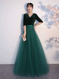 Elegant Long Evening Gown Womens Fashion Show Host Wedding Banquet Large Chorus Performance High-End Ball Dress