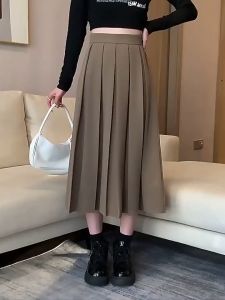 Celana Kulot Kaki Lebar Ukuran Plus Gaya Korea Celana Setelan Lipit Pinggang Tinggi Tipis Kulot Kasual Ramping Pinggang Tinggi