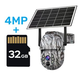 Jooan | JOOAN 5MP 4MP Wireless PTZ Solar Camera 4G SIM Animal Detection 2-Way Audio Night Vision Security Protection Camera