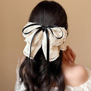 Kẹp Tóc Đuôi Ngựa Viền Ren Bohemian Thời Trang Nữ Kẹp Tóc Hình Bướm Chất Lượng Cao Thiết Kế 2025 Phụ Kiện Tóc Nữ