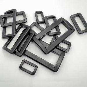 10pcs Plastic Rectangle Rings Loops Adjustable Buckles Backpack Straps Webbing Bag Parts Accessories Black