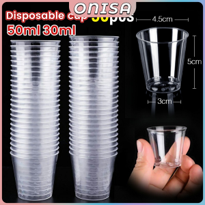 50Pcs Plastic Cups Disposable Shot Cups Dessert Cup Clear Wedding Party Drinking Cups 30mml 50ml