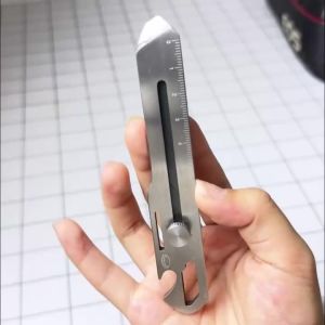 deli | 6 In 1 Stainless Steel Utility Knife Multi-Function Opener Retractable Box Cutter Portable Office Home Courier Unboxing Knifes