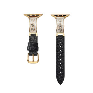 Uhada | Dây Đeo Kim Loại & Da Hình Mô Típ Cá Sấu Thời Trang cho Apple Watch