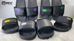 Sandal Selop Pria Selop Slide Casual Distro MCP01 Black White Dewasa Size 38-43 Terbaru Kekinian
