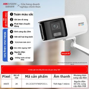 Hikvision | Camera Giám Sát Đôi Ống Kính Góc Rộng Chất Lượng Cao Quan Sát Ban Đêm Màu Sắc