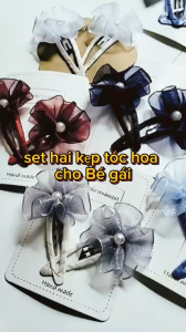 set 2 kẹp Tóc Hoa Voan Cho Bé ( Hình Thật kẹp Handmake)