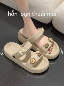 Dép Đi Biển Mùa Hè Cho Nữ 2024 Dép Đi Trong Nhà Ngoài Trời EVA Đế Dày Chống Trượt Cho Nữ Dép Đi Trong Nhà Bằng Vải Cotton Mùa Hè