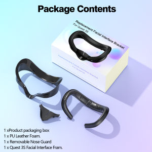 3-In-1 Face Mask Cover for Meta Quest 3S PU Leather Facial Interface Replacement Pad Upgraded Version