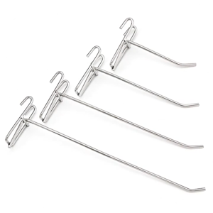 10pcs Cantolan Ram Gantungan Ram Besi Cantolan Aksesoris Single Ram Chrome Display Kawat Hook Ukuran 15/20/25cm Aksesoris