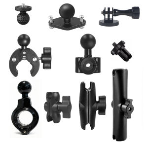 Aluminum Alloy Double Socket Arm 25mm 1" Ball Head Clip Mount for Gopro13 12 11 10 Insta360 Dji Osmo DSLR Camera Adapter Holder