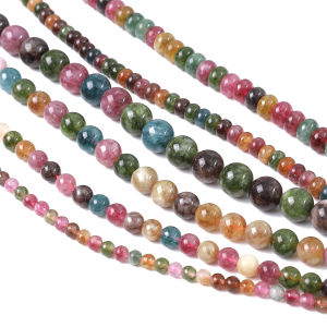 38cm/STR 4/6/8/10mm cầu vồng Tourmaline Hạt đá tổng hợp cho vòng cổ vòng tay tự làm làm đồ trang sức