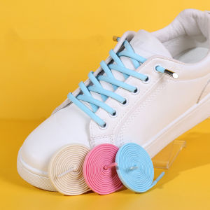 1 Đôi Dây Giày Co Giãn Dây Giày Không Buộc Khóa Kim Loại Dây Giày Thể Thao Thoải Mái Hình Tròn Dây Giày Lười Cho Người Lớn Trẻ Em Dây Giày Nhanh Cho Cả Nam Và Nữ