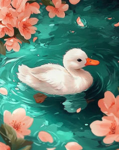 Painting By Number Adults New Cartoon Cute Ducks and Bees Canvas Acrylic Art Painting Gift Oil Paint Kit Set Home Decor