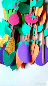 Tirai Gantung Buah-Buahan & Hiasan Jendela Kelas Sekolah