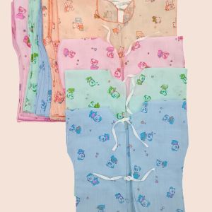 เสื้อผูกหลังผ้าป่าน สำหรับเด็กแรกเกิด 0-3 เดือน คละสีคละลาย