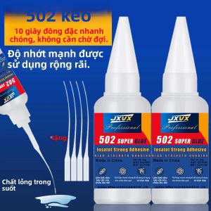 Keo JXVX Super Glue 502 Độ Bám Dính Cao Khô Nhanh Chất Kết Dính Cyanoacrylate Dùng Cho Da Cao Su Gỗ Kim Loại - Keo Lỏng Có Vòi Phun Chính Xác 20ml