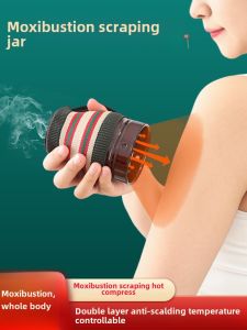 Moxibustion Jar Ceramic Scraping One-Piece Cup For Home Purple Sand Box Carry-on Acupuncture Multi-Function Tool Fumigation Instrument Moxibustion Apparatus