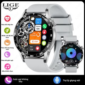 LIGE | Đồng Hồ Thông Minh Màn Hình Cảm Ứng Toàn Màn Hình LIGE Dành Cho Nam Và Nữ Dây Thép Chống Nước Cuộc Gọi Bluetooth Theo Dõi Nhịp Tim Đồng Hồ Thông Minh Theo Dõi Hoạt Động Thể Thao
