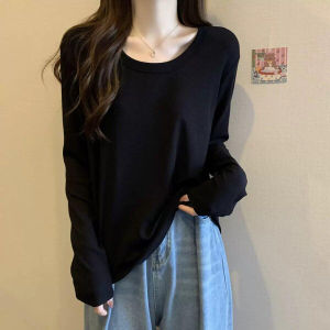 Design-oriented Stylish U-Neck Long Sleeve T-Shirts for Plus Size