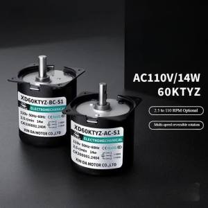 14W AC แม่เหล็กถาวรมอเตอร์ซิงโครนัส110V การชะลอตัวขนาดเล็กช้าไปข้างหน้าและย้อนกลับหมุนแรงบิดขนาดใหญ่มอเตอร์ความเร็วต่ำ