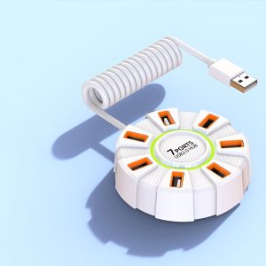1pc High-Speed 7/10-Port USB 2.0 Hub with LED Multi-Port Expansion Splitter Power Adapter for Laptop and Computer