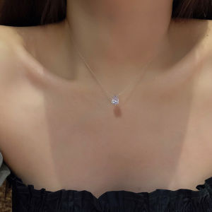 Invisible Fish Line Necklace with Single Diamond Elegant Waterdrop Pendant Versatile Fashion Jewelry for Women Fresh out Now