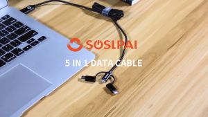 5 in 1 Fast charging Nylon and Data Transmission Braided Cable Compatible with I Ph USB Type C Type C
