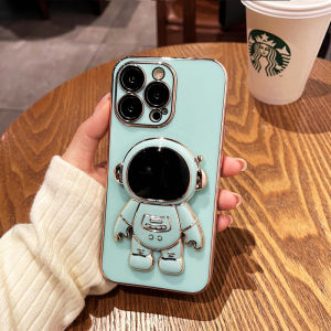 CHENYYKA Casing Ponsel untuk OPPO A17 A17K A9 2020 A5 2020 A31 A8 A59 F1s A54 A55 Case pelindung HP lucu astronot lipat dudukan ponsel Casing ponsel lensa penuh pelindung Kesing silikon kreatif Softcase