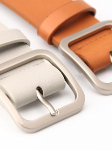 Fashionable Extended Silver And Gold Buckle Leather Belt for Women Simple Red Black Brown Coffee Color Jeans Suitable for Students