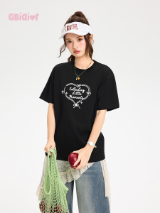 Gbiaior | Sweet Pink Loose Fitting Letter Print T-shirt
