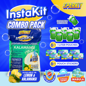 Sparkly INSTAKIT Dishwashing Liquid with Pouch & Stickers for 3-18 LITERS