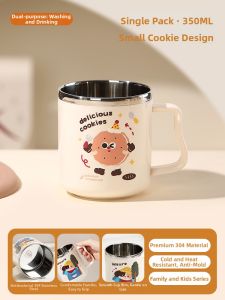 YOULUNMEI | Food Grade 304 Stainless Steel Antimicrobial Childrens Toothbrush Cup