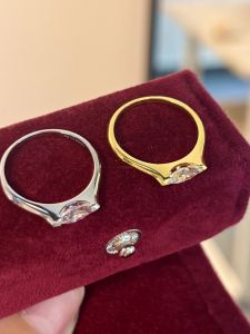 New Design Luxury Light Silver Angel Eye Ring 50 Points Asscher Cut Diamond Non-fading High-end Feel Original Design Ring