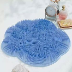 1Pcs Silicone Bath Massage Mat Shower Foot And Back Brush Wall Mounted Bathroom Foot Wash Mat With Suction Cup