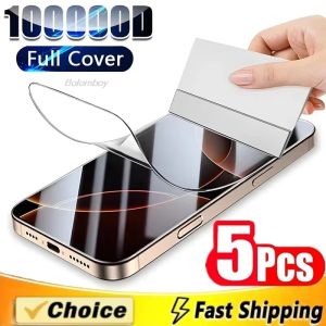 1-5Pcs Full Cover Soft Hydrogel Film For iPhone 18 17 Pro Max 17 Air 13 15 16 14 12 11 7 8 Plus Mini 16e XR XS Screen Protectors