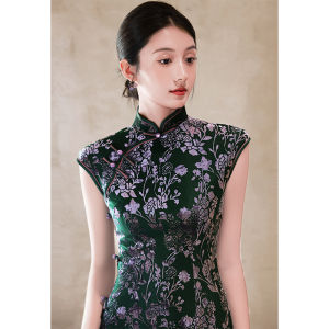 YUYAO |Traditional Chinese Shanghai Style Velvet Elegant Qipao